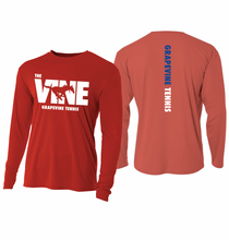 Load image into Gallery viewer, The VINE Tennis LS Unisex DriFit Tee in Red