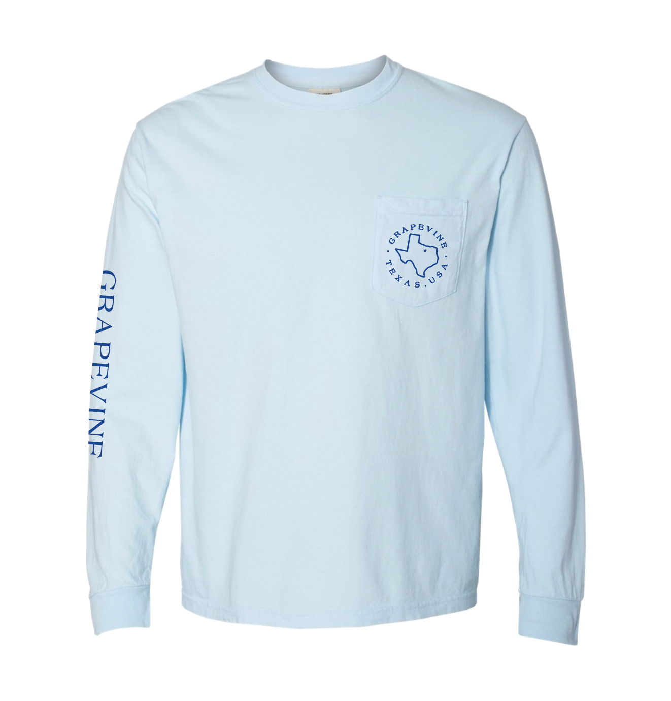 VINESIDE LS Pocket Tee in Chambray – Grapevine Mustangs