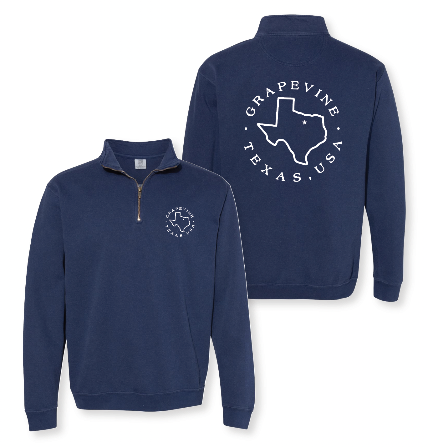 VINESIDE 1/4-Zip Pullover by Comfort Colors in Navy – Grapevine