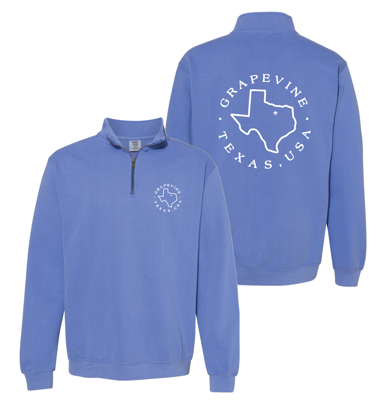 VINESIDE 1/4-Zip Pullover by Comfort Colors in Washed Blue VINESIDE 1/4-Zip Pullover by Comfort Colors in Washed Blue