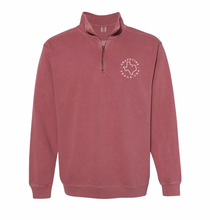 Load image into Gallery viewer, VINESIDE 1/4-Zip Pullover by Comfort Colors in Red