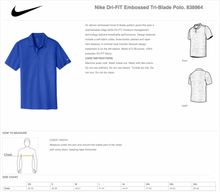 Load image into Gallery viewer, Little Big G Dri-FIT Embossed Tri-Blade Polo by Nike in Blue