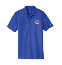 Load image into Gallery viewer, Little Big G Dri-FIT Embossed Tri-Blade Polo by Nike in Blue