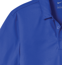 Load image into Gallery viewer, Little Big G Dri-FIT Embossed Tri-Blade Polo by Nike in Blue
