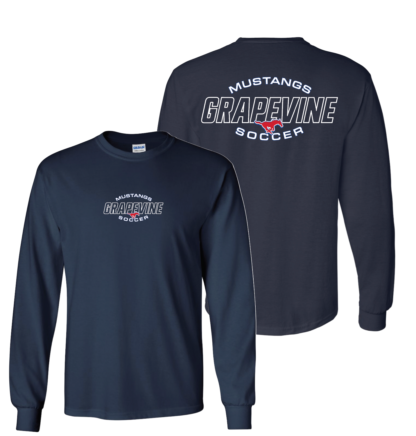 GHS Soccer Advantage Navy LS Tee – Grapevine Mustangs