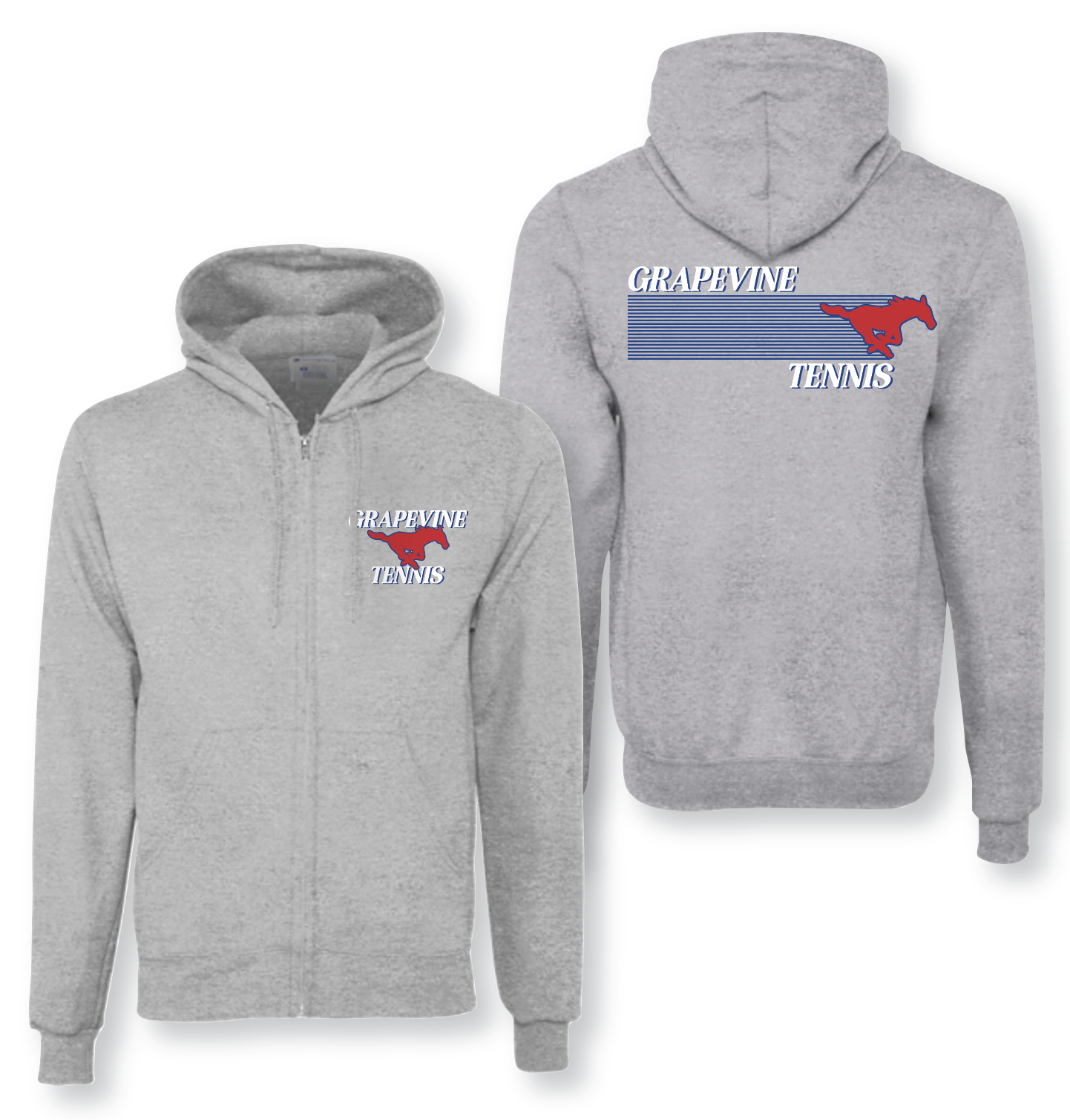 GHS 2025 Tennis Winter Volley Kit — Full-Zip Hoodie in Grey Htr