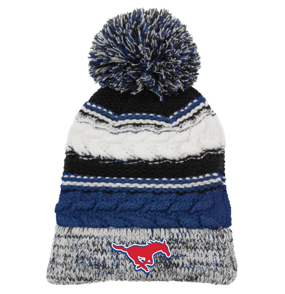 Mustang Intarsia Beanie in Blue/White/Black