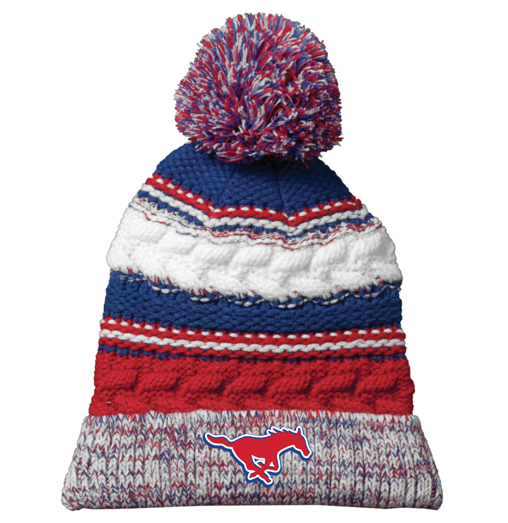 Mustang Intarsia Beanie in Red/White/Blue – Grapevine Mustangs display picture 3