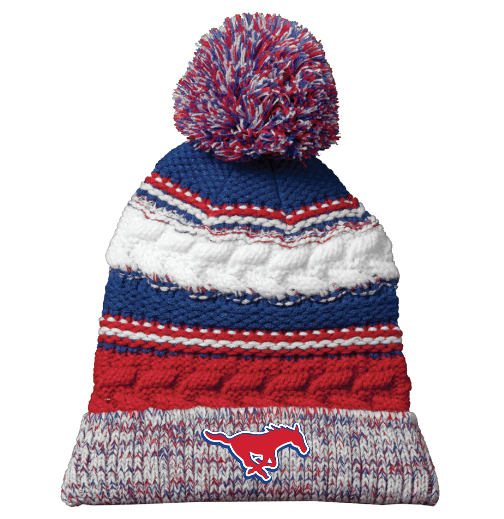 Mustang Intarsia Beanie in Red/White/Blue