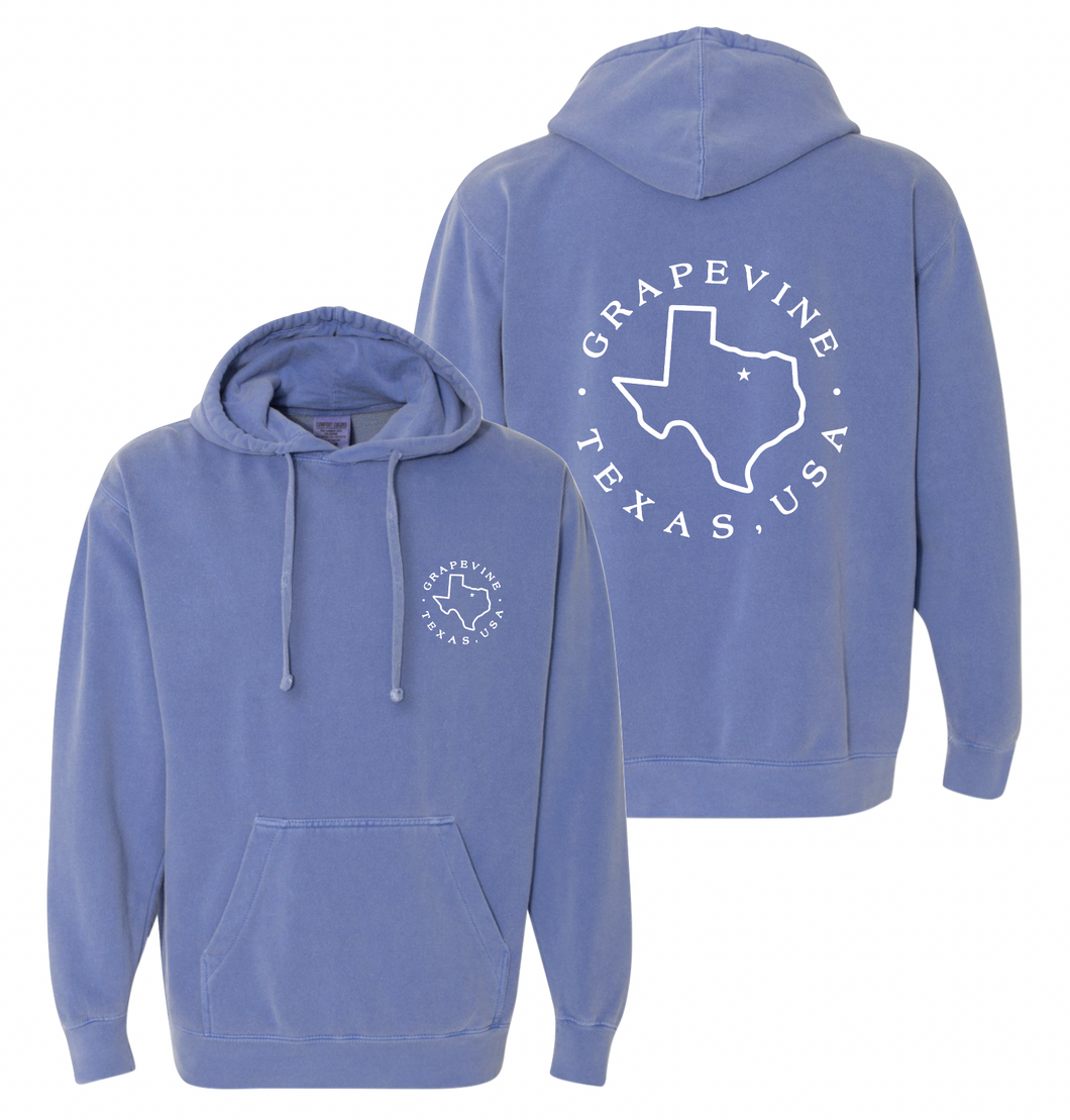 VINESIDE Staple PO Hoodie by Comfort Colors in Washed Blue