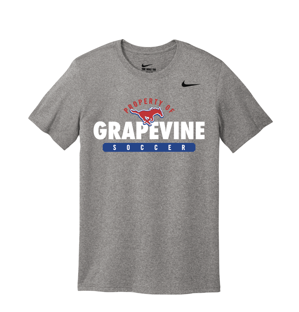 GHS Mens Soccer My Stang SS DriFit Tee in Grey Htr by Nike