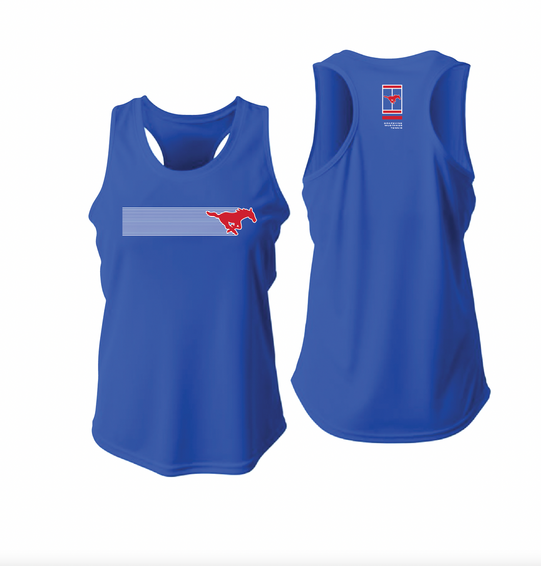 2025 On Tour Girls DriFit Tennis Racerback Tank in Blue