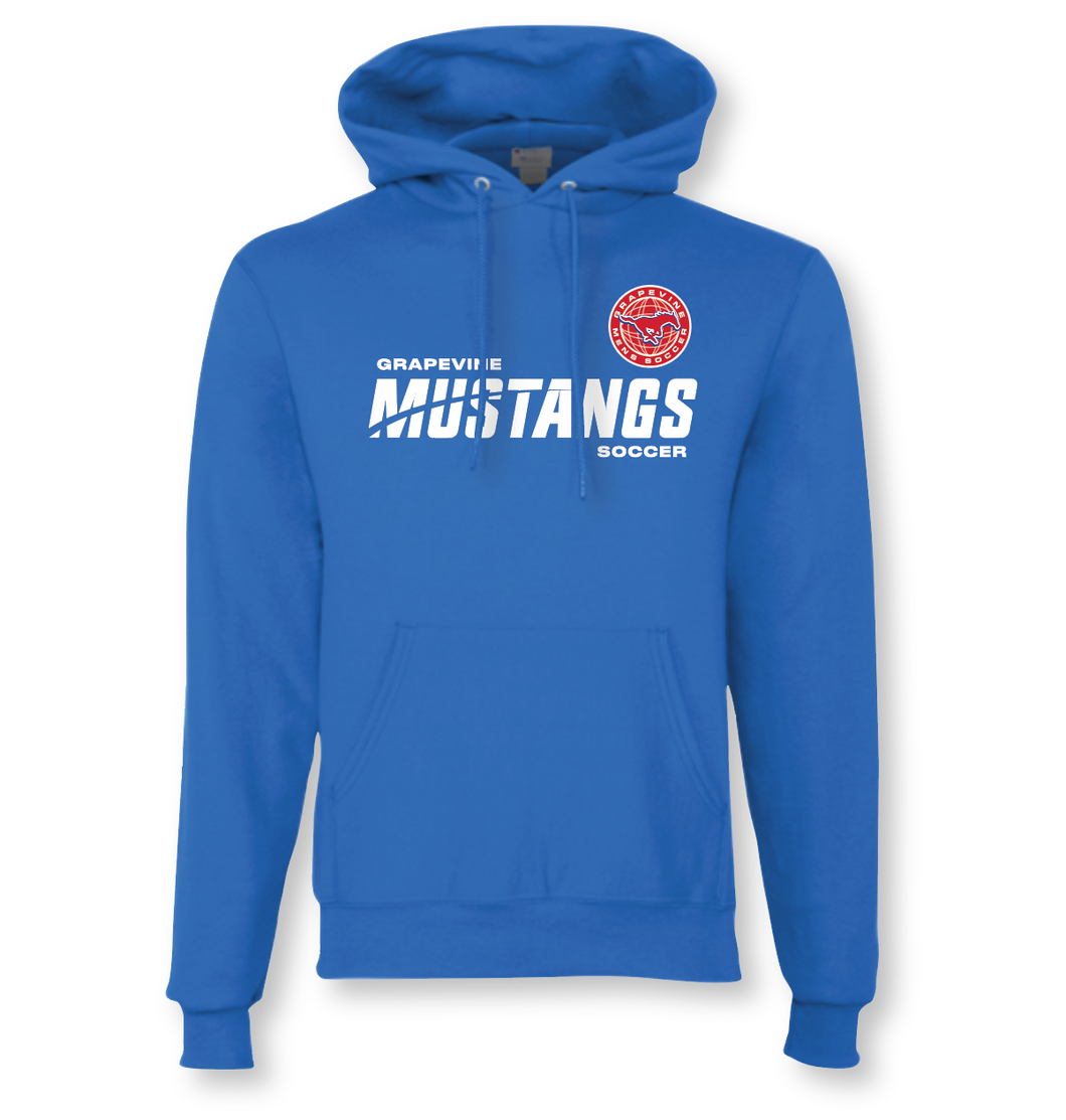 Mens Soccer UNITED PO Hoodie by Champion in Blue