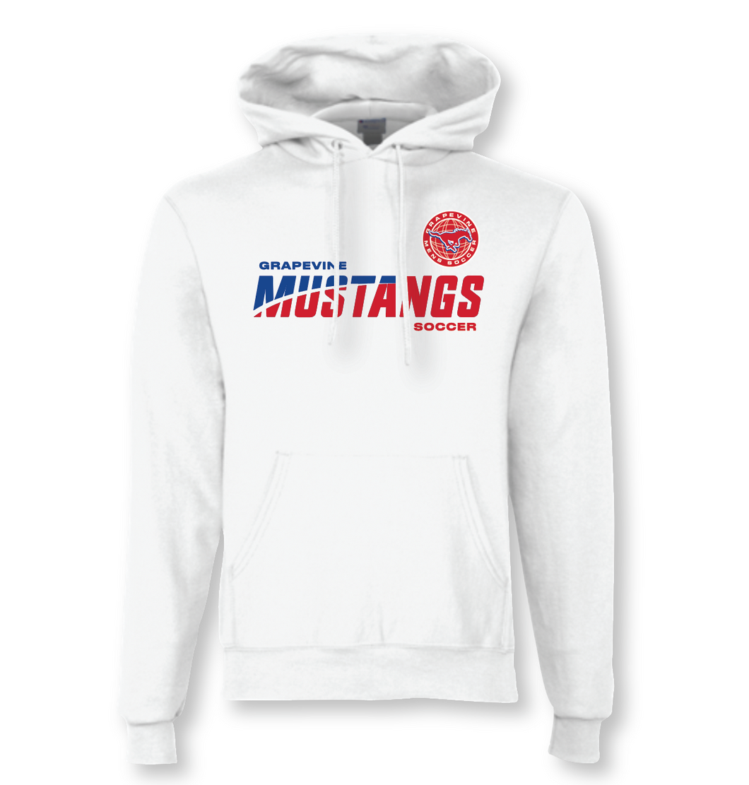 Mens Soccer UNITED PO Hoodie by Champion in White