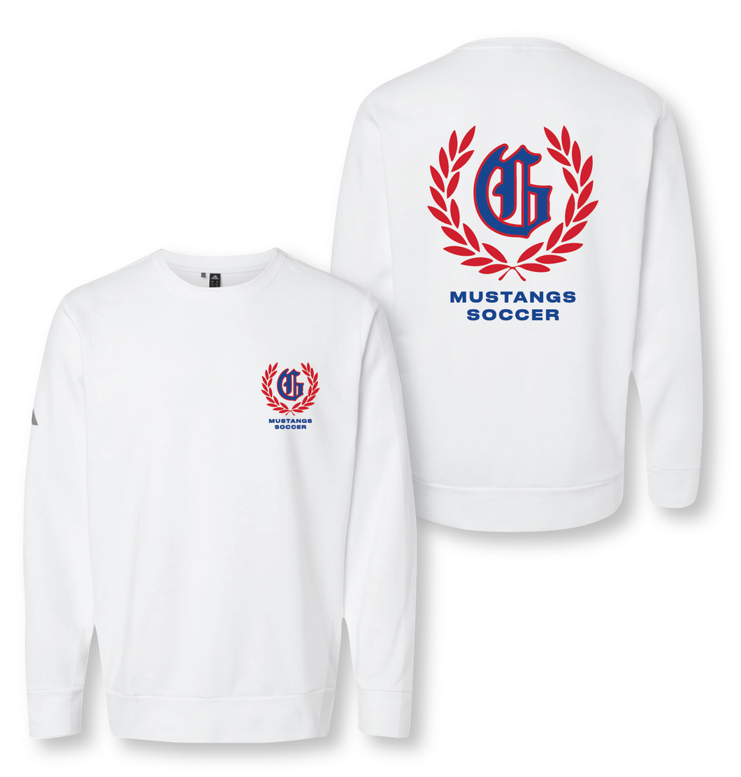 Mens Soccer Premier White Crew Sweatshirt by adidas