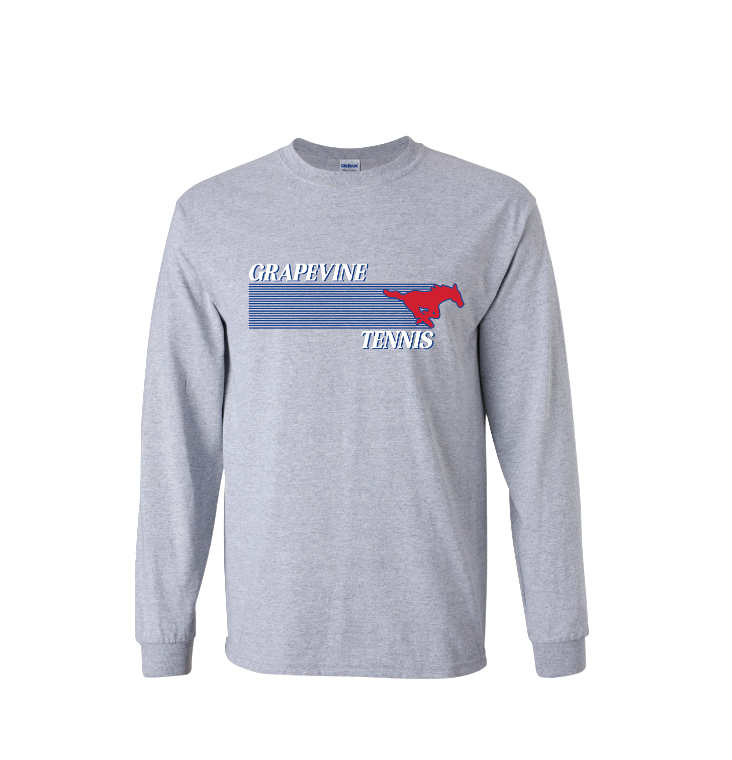 GHS 2025 Tennis Winter Kit — LS Tee in Grey Htr – Grapevine Mustangs