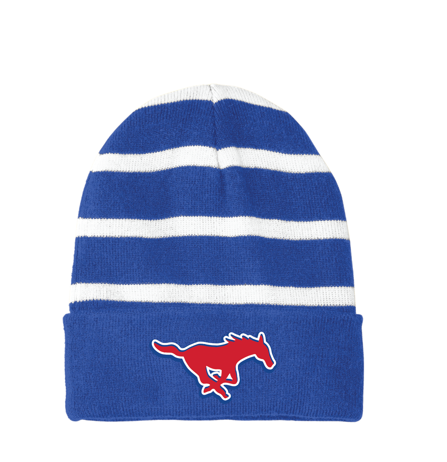 G/FORE Kids Striped Beanie in Blue and Black PRAY FOR BIRDIES SCRAMBLE WOOL BEANIE | MEN main image 4