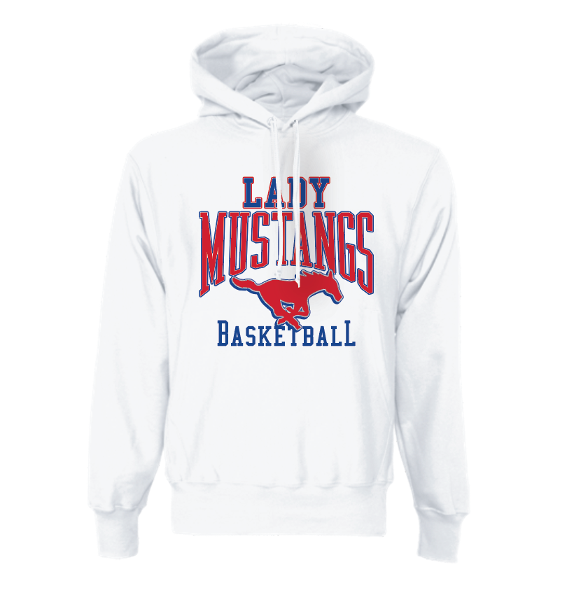 Lady Stang Pullover Hoodie in White