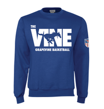 Load image into Gallery viewer, The VINE — Basketball Crew Sweatshirt in Blue
