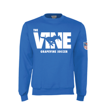 Load image into Gallery viewer, The VINE — Soccer Crew Sweatshirt in Blue
